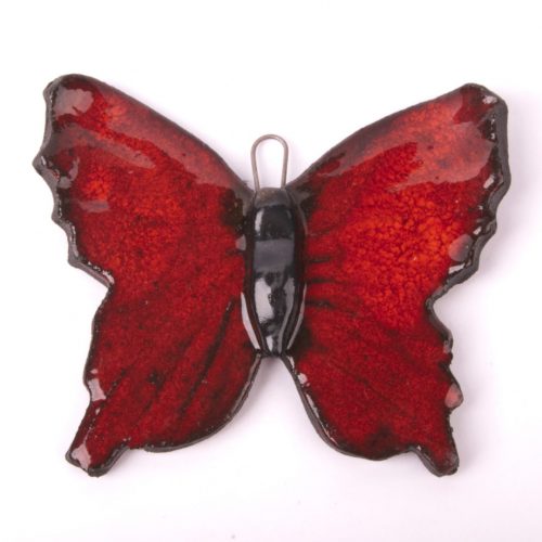 Motyl ceramiczny czerwony na glinie rozmiar S ceramika