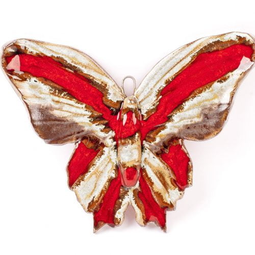 Motyl czerwono - karmelowy, rozm. XL: 15x18cm