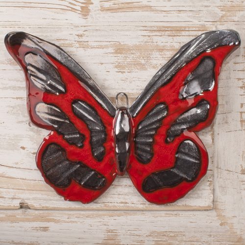 Motyl srebrzysto-czerwony, rozm. XL: 19x17cm