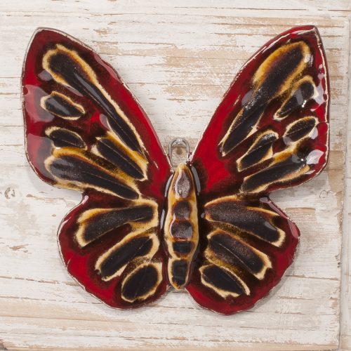 Motyl w czerwieni i złocie, rozm. XL: 15x16cm