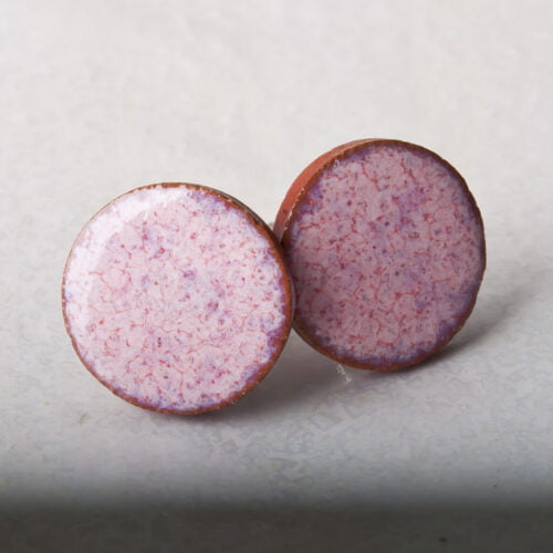 Malinowo różowe okrągłe kolczyki
